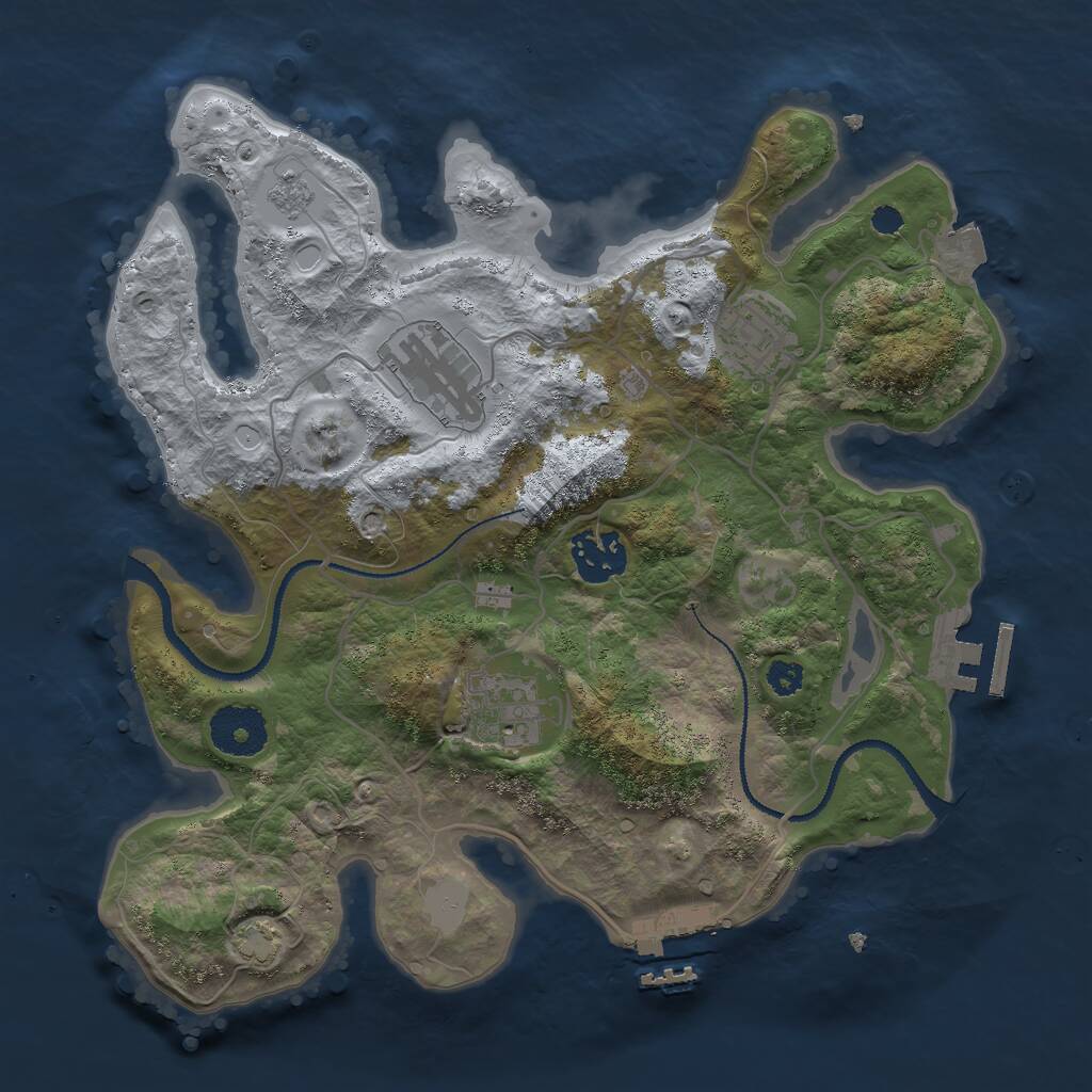 Rust Map: Procedural Map, Size: 3000, Seed: 1806662323, 9 Monuments