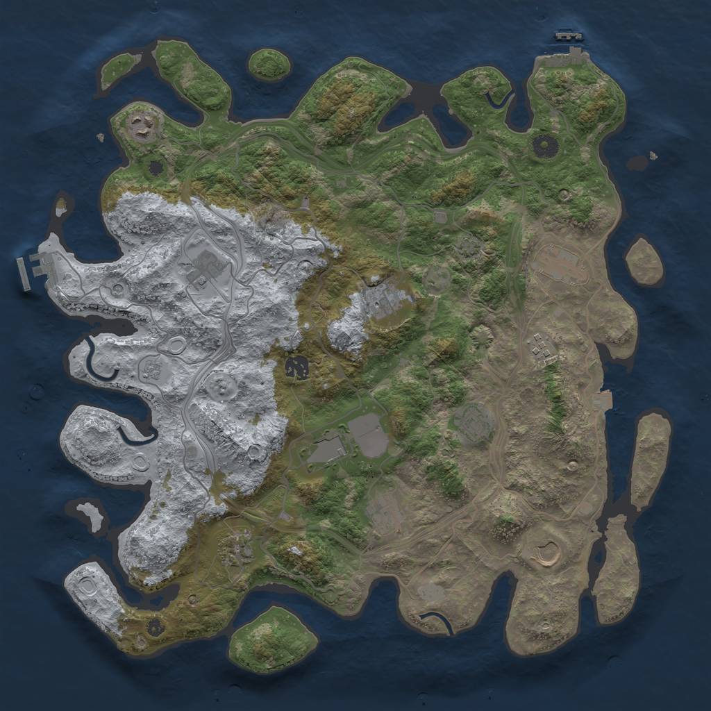 Rust Map: Procedural Map, Size: 4250, Seed: 366331084, 19 Monuments