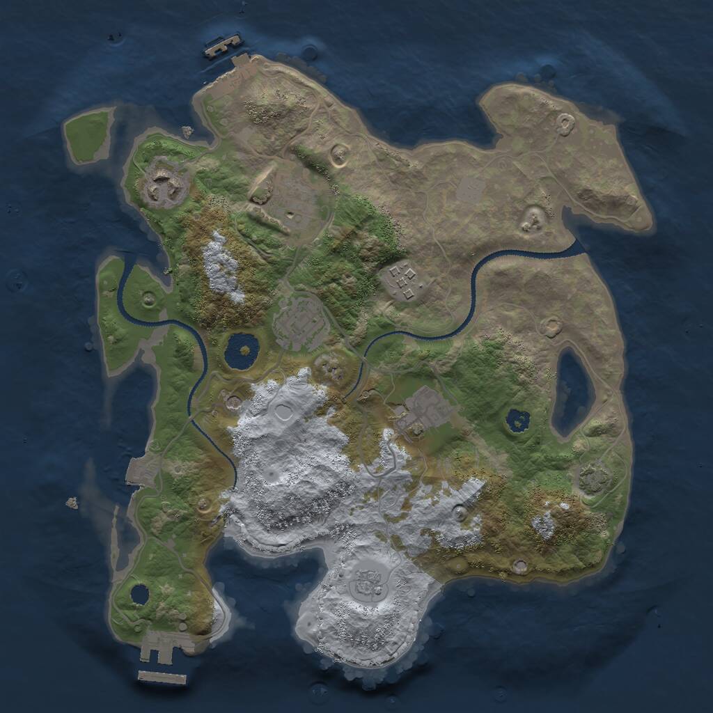 Rust Map: Procedural Map, Size: 3000, Seed: 683003550, 11 Monuments