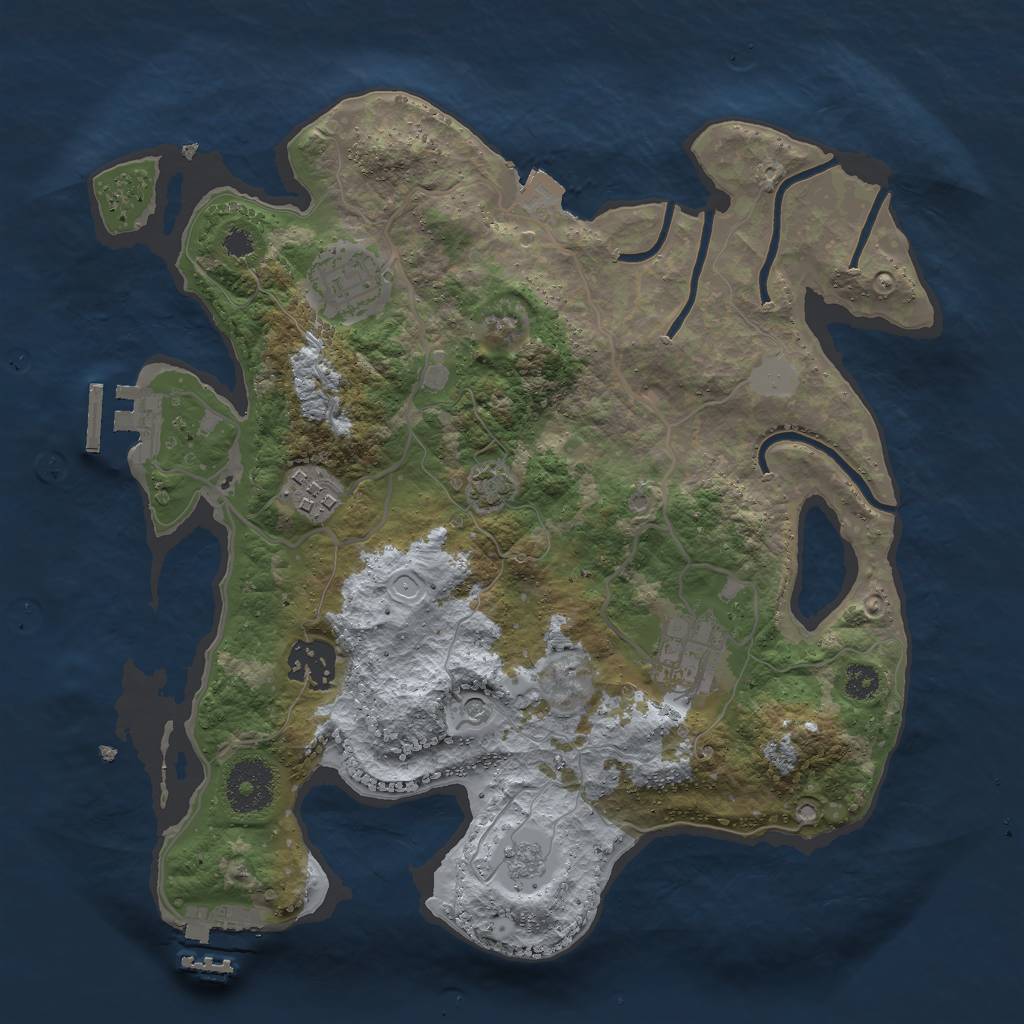 Rust Map: Procedural Map, Size: 3000, Seed: 683003550, 12 Monuments