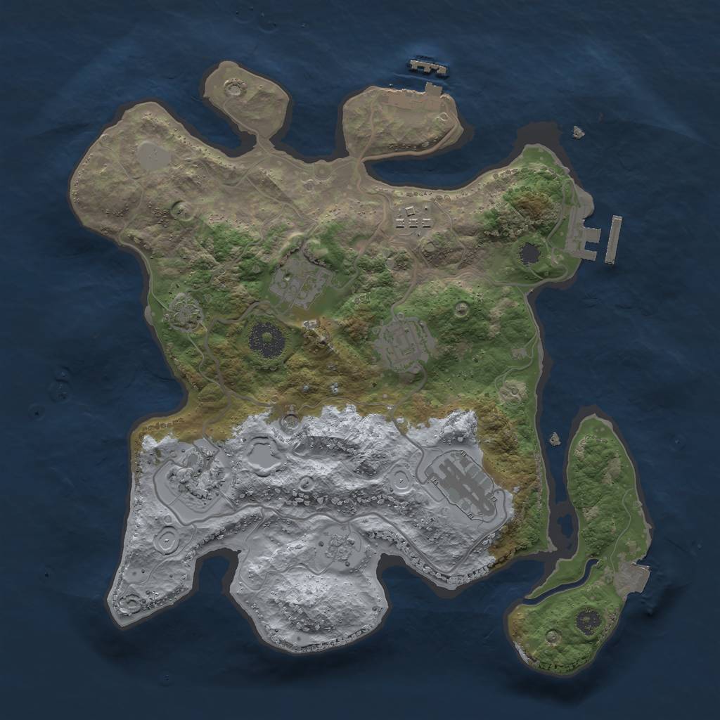 Rust Map: Procedural Map, Size: 3000, Seed: 1493149358, 13 Monuments
