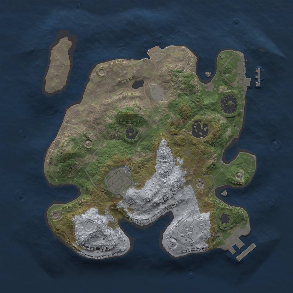 Rust Map: Procedural Map, Size: 2500, Seed: 4566, 9 Monuments