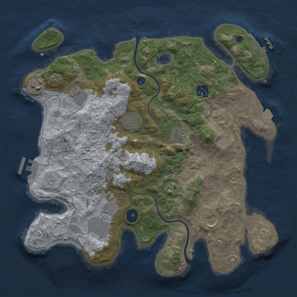 Rust Map: Procedural Map, Size: 3500, Seed: 1469242032, 13 Monuments