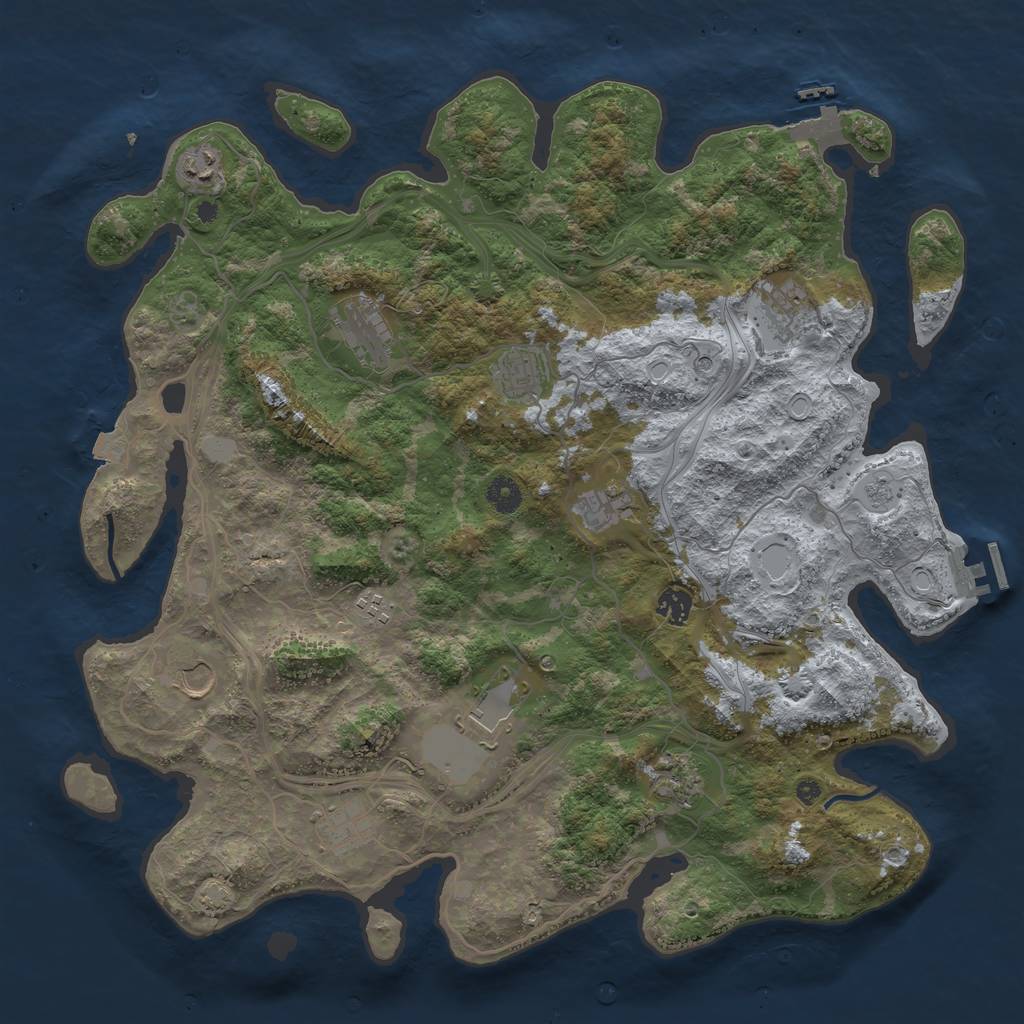 Rust Map: Procedural Map, Size: 4300, Seed: 81248310, 19 Monuments