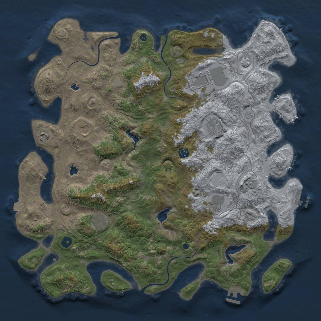 Rust Map: Procedural Map, Size: 4500, Seed: 333776851, 14 Monuments