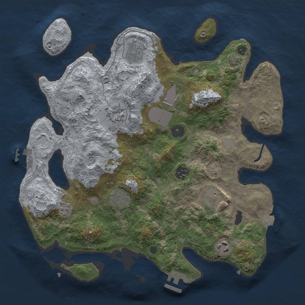 Rust Map: Procedural Map, Size: 3500, Seed: 5474456, 16 Monuments