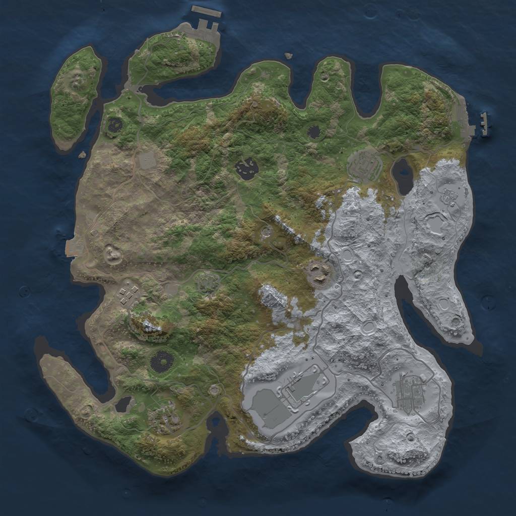 Rust Map: Procedural Map, Size: 3500, Seed: 620442823, 15 Monuments