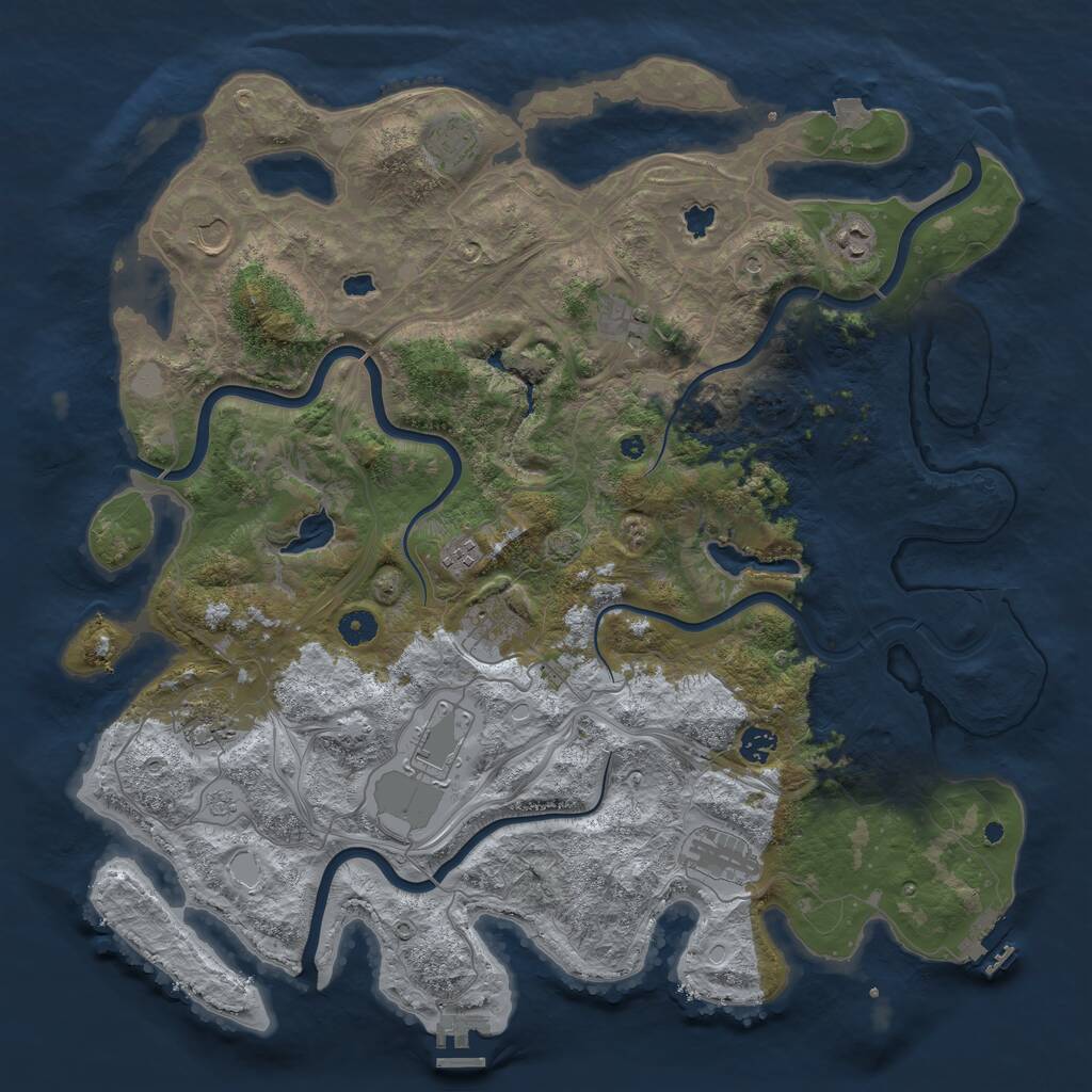Rust Map: Procedural Map, Size: 4500, Seed: 1645194286, 16 Monuments
