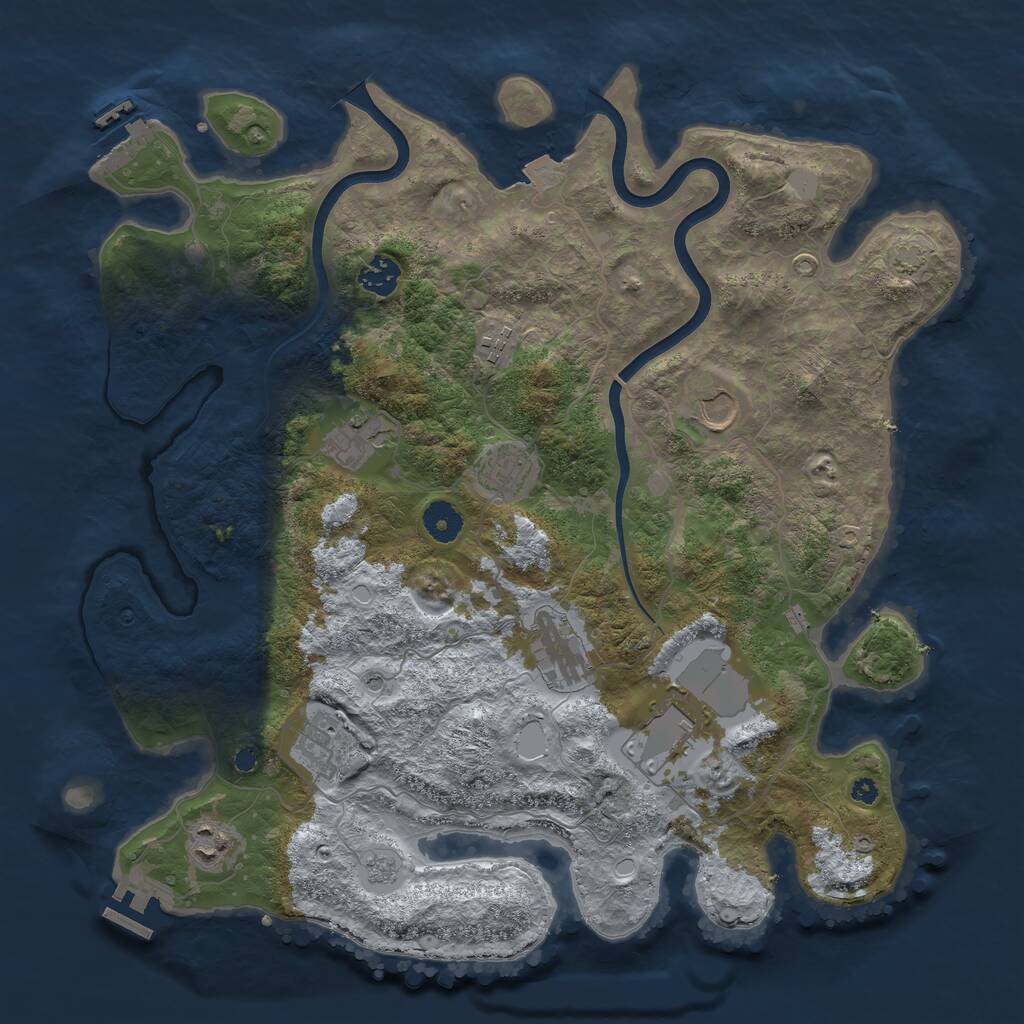 Rust Map: Procedural Map, Size: 3900, Seed: 12237, 15 Monuments