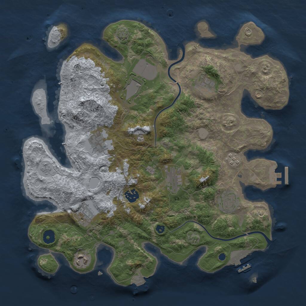 Rust Map: Procedural Map, Size: 3500, Seed: 559117351, 15 Monuments