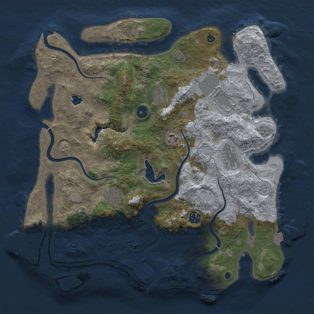Rust Map: Procedural Map, Size: 4000, Seed: 6754209, 13 Monuments