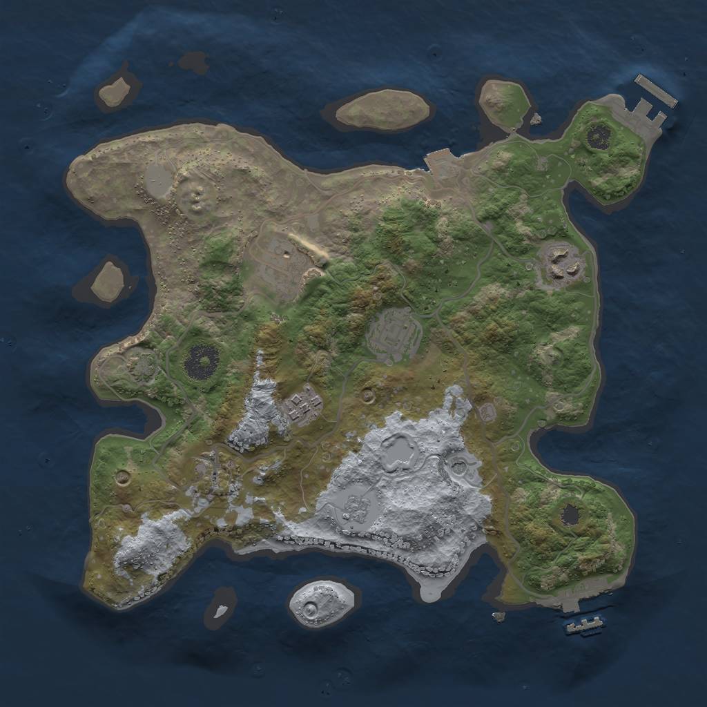 Rust Map: Procedural Map, Size: 3000, Seed: 27136409, 13 Monuments