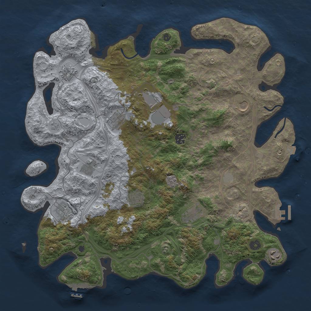 Rust Map: Procedural Map, Size: 4250, Seed: 100999076, 19 Monuments