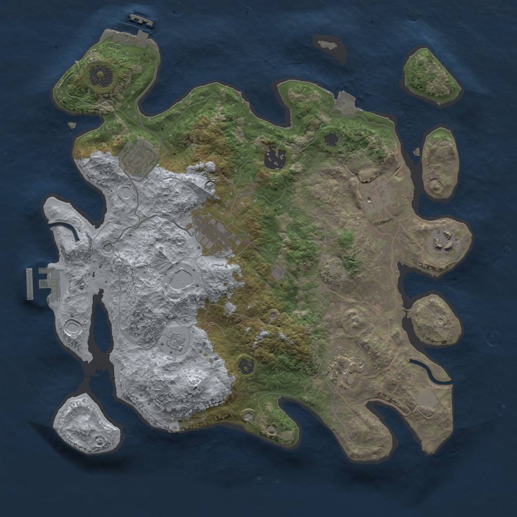 Rust Map: Procedural Map, Size: 3300, Seed: 1145699820, 14 Monuments