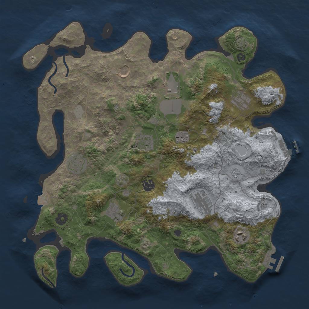 Rust Map: Procedural Map, Size: 3750, Seed: 456798123, 18 Monuments