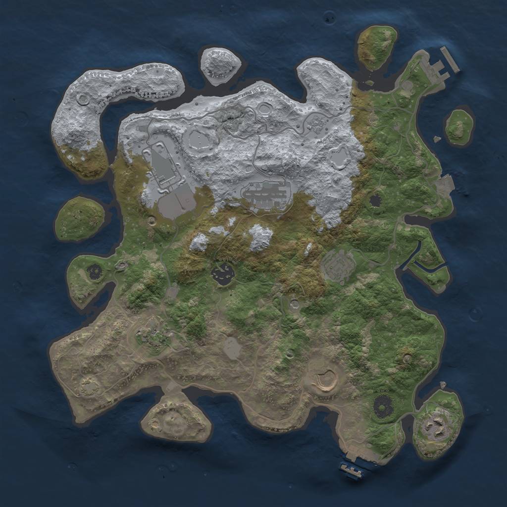 Rust Map: Procedural Map, Size: 3500, Seed: 3645422, 15 Monuments