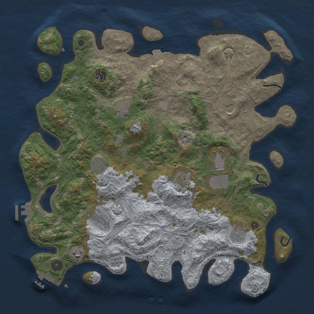 Rust Map: Procedural Map, Size: 4250, Seed: 710371999, 18 Monuments