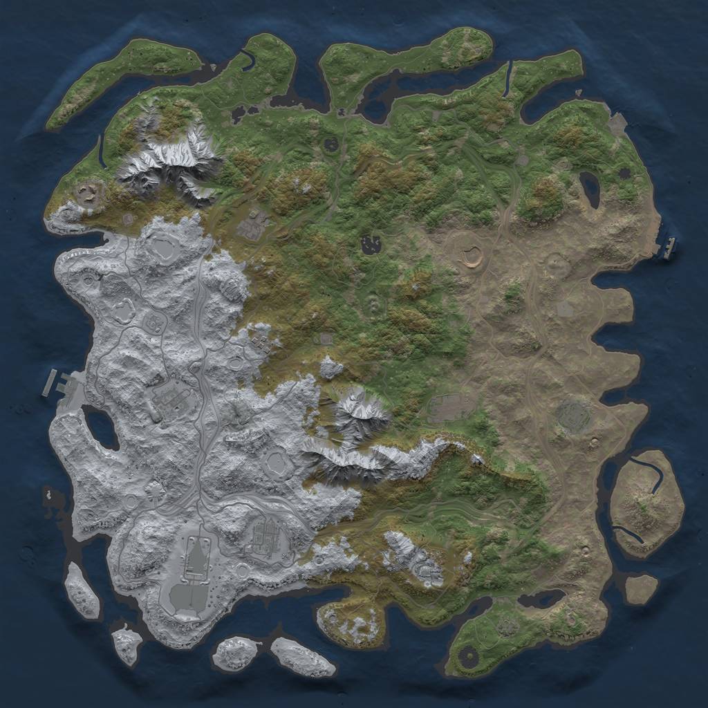Rust Map: Procedural Map, Size: 5000, Seed: 1855957562, 19 Monuments