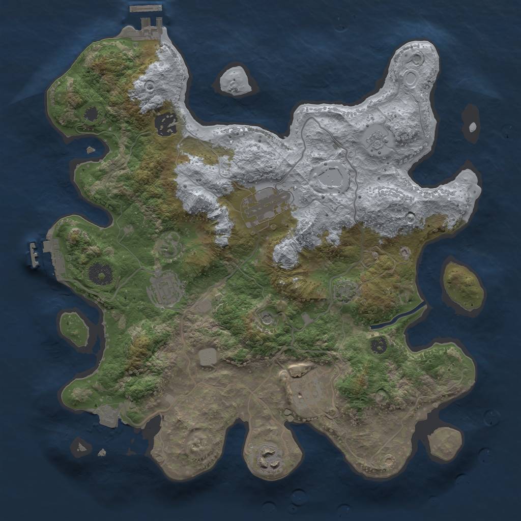 Rust Map: Procedural Map, Size: 3250, Seed: 900826, 13 Monuments