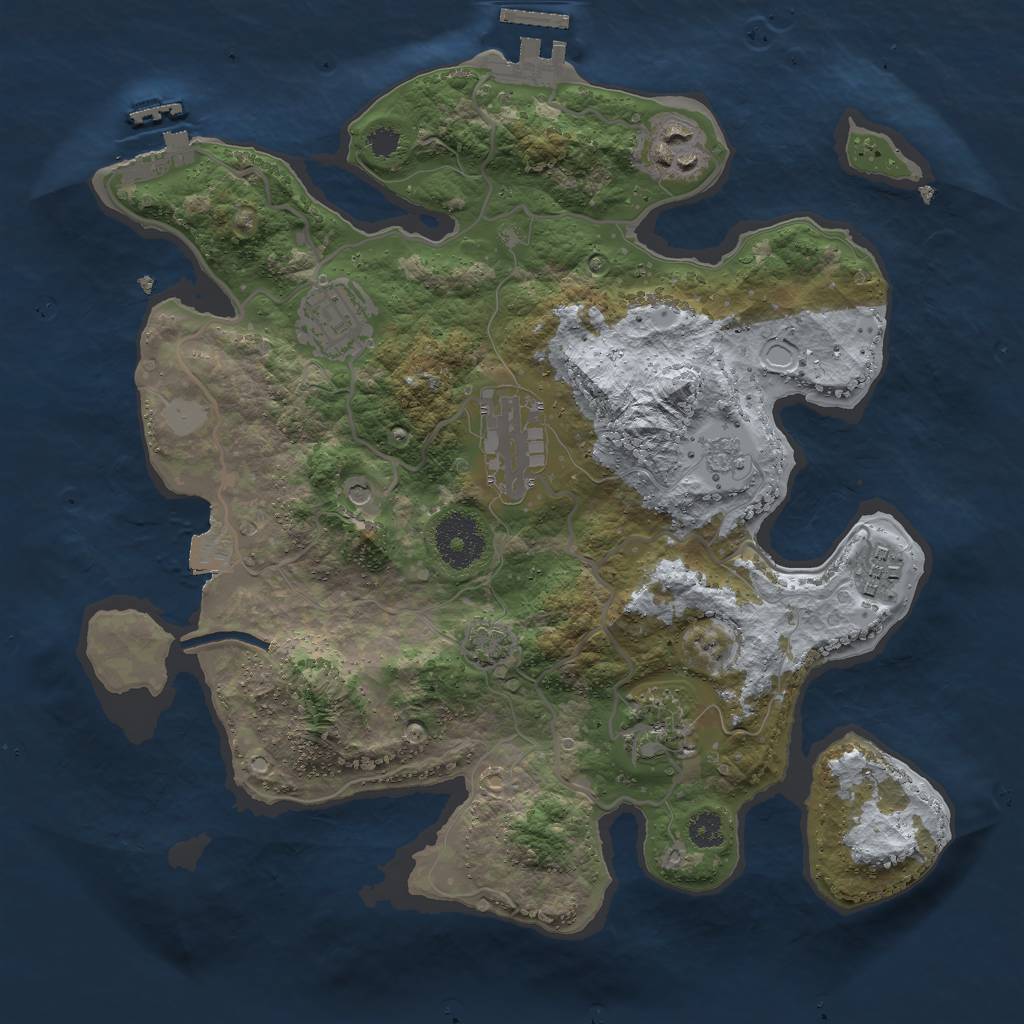 Rust Map: Procedural Map, Size: 3000, Seed: 635508644, 13 Monuments