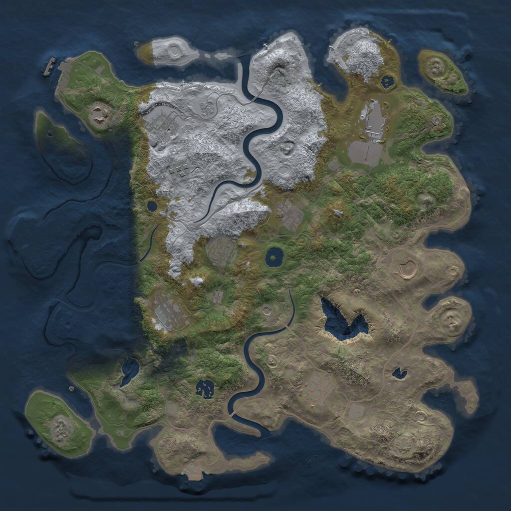 Rust Map: Procedural Map, Size: 4000, Seed: 9832812, 16 Monuments