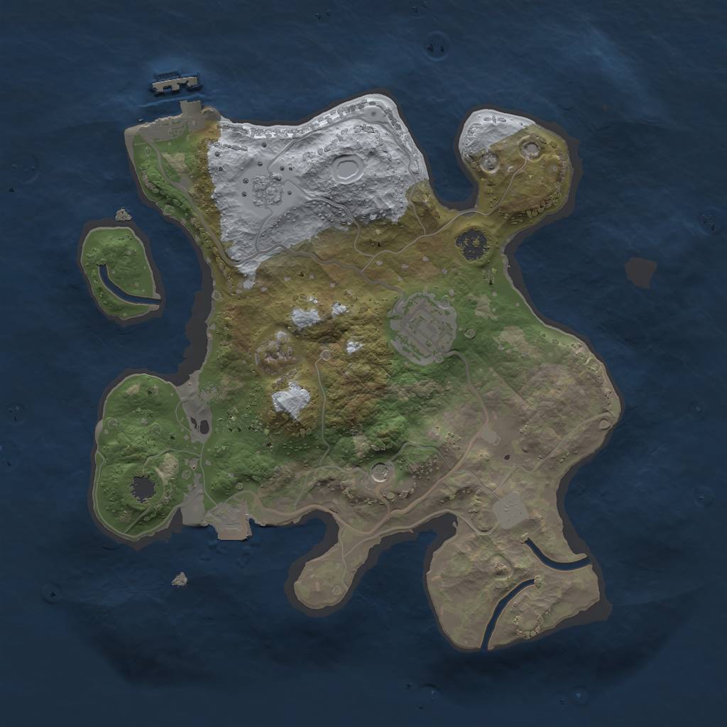 Rust Map: Procedural Map, Size: 2500, Seed: 68952, 7 Monuments