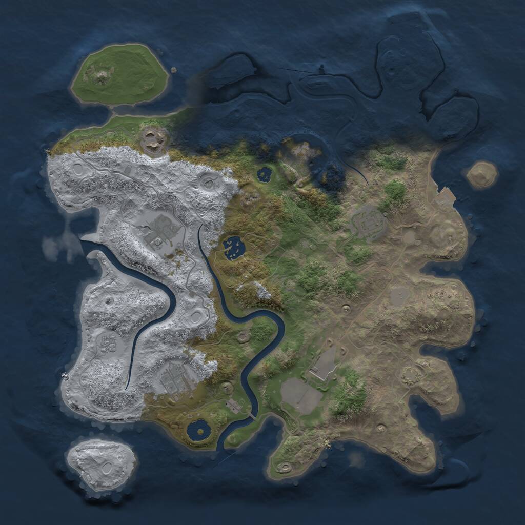Rust Map: Procedural Map, Size: 3500, Seed: 68796789, 12 Monuments