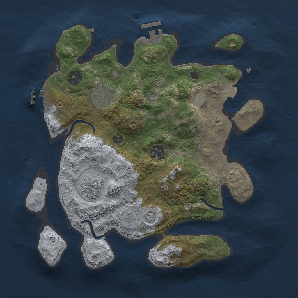 Rust Map: Procedural Map, Size: 3000, Seed: 11650, 11 Monuments