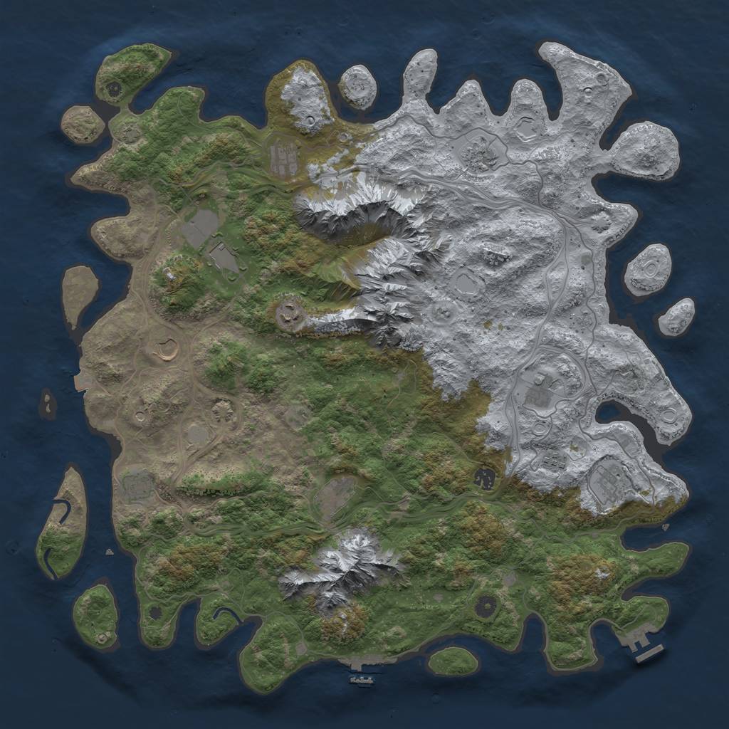 Rust Map: Procedural Map, Size: 5000, Seed: 2404503, 19 Monuments