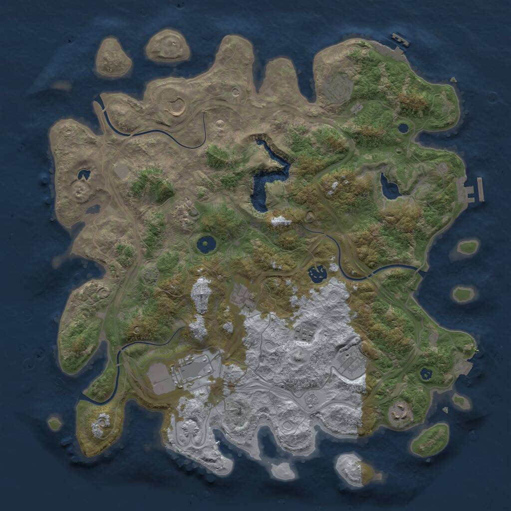 Rust Map: Procedural Map, Size: 4250, Seed: 2028643940, 15 Monuments