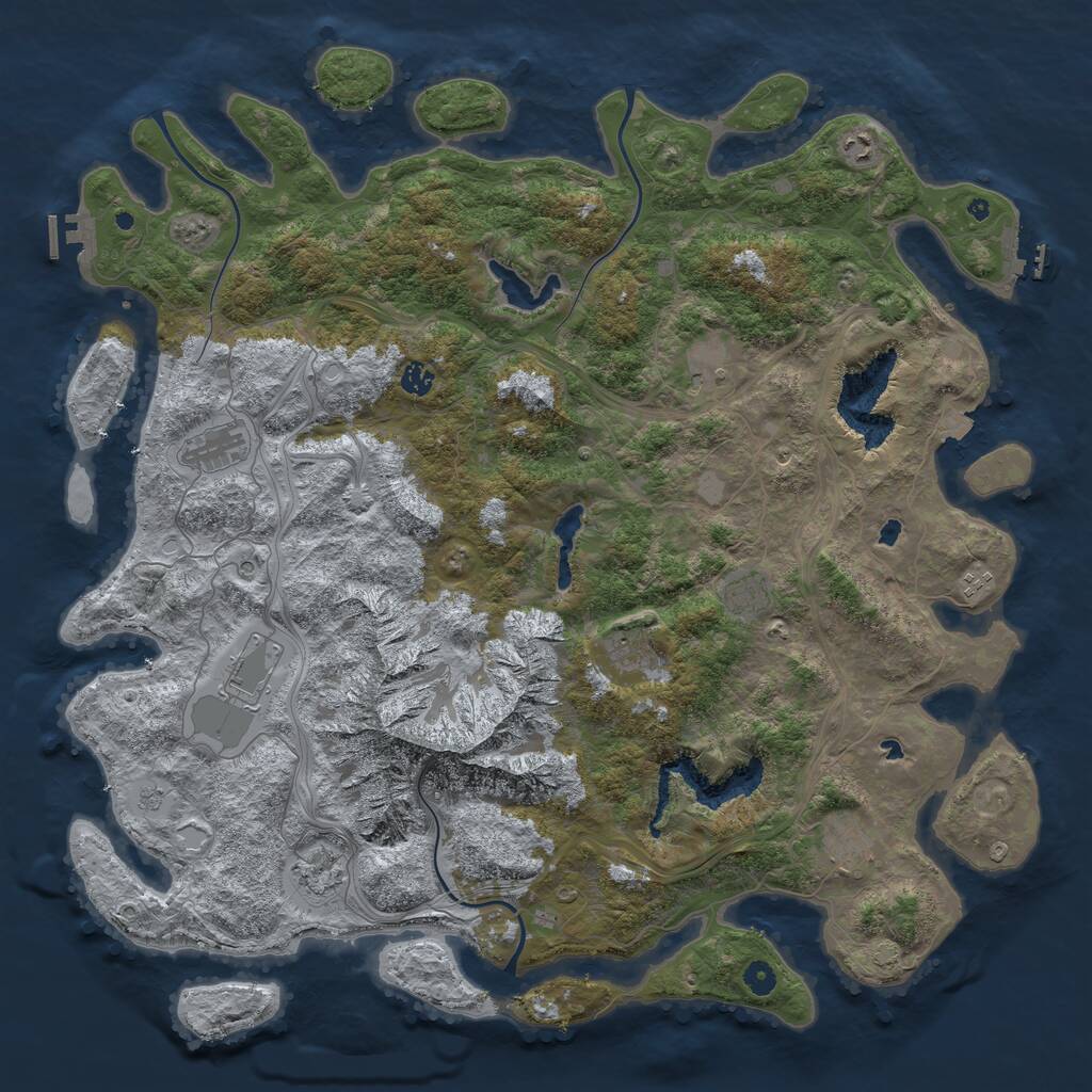 Rust Map: Procedural Map, Size: 5000, Seed: 1697944494, 16 Monuments