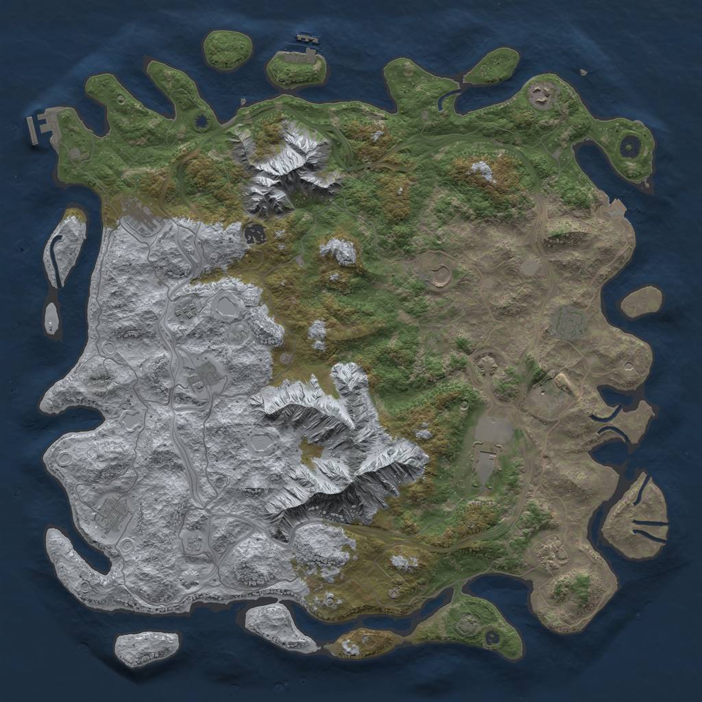 Rust Map: Procedural Map, Size: 5000, Seed: 1697944494, 19 Monuments