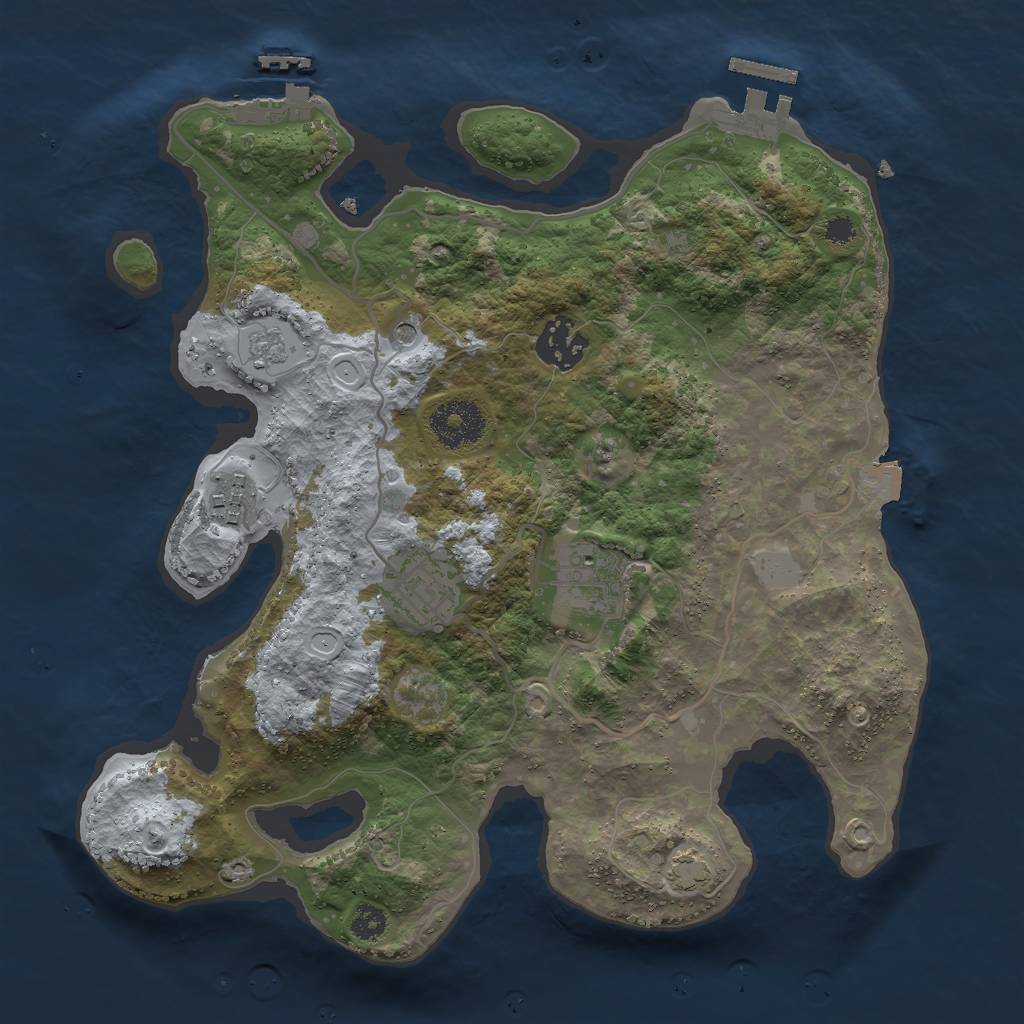 Rust Map: Procedural Map, Size: 3000, Seed: 78564, 12 Monuments