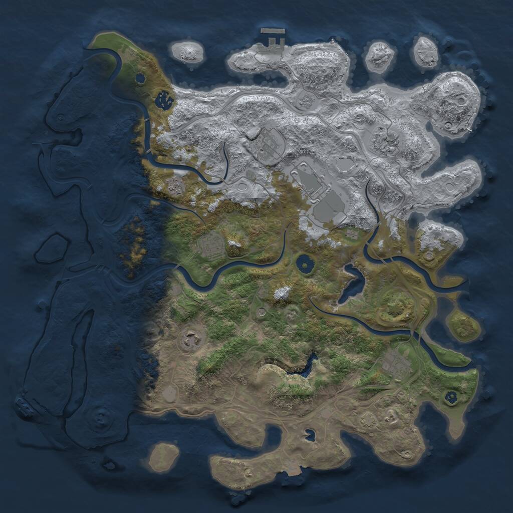 Rust Map: Procedural Map, Size: 4250, Seed: 1052055514, 14 Monuments