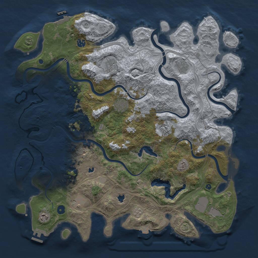 Rust Map: Procedural Map, Size: 4500, Seed: 3745624, 15 Monuments