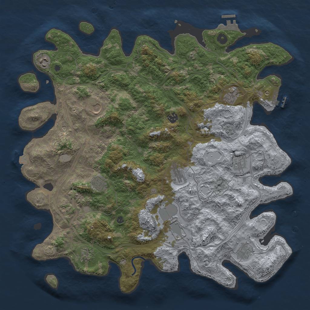 Rust Map: Procedural Map, Size: 4500, Seed: 23452637, 19 Monuments