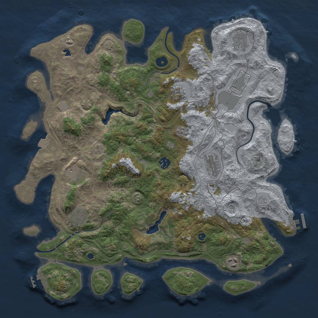 Rust Map: Procedural Map, Size: 4250, Seed: 353769524, 15 Monuments