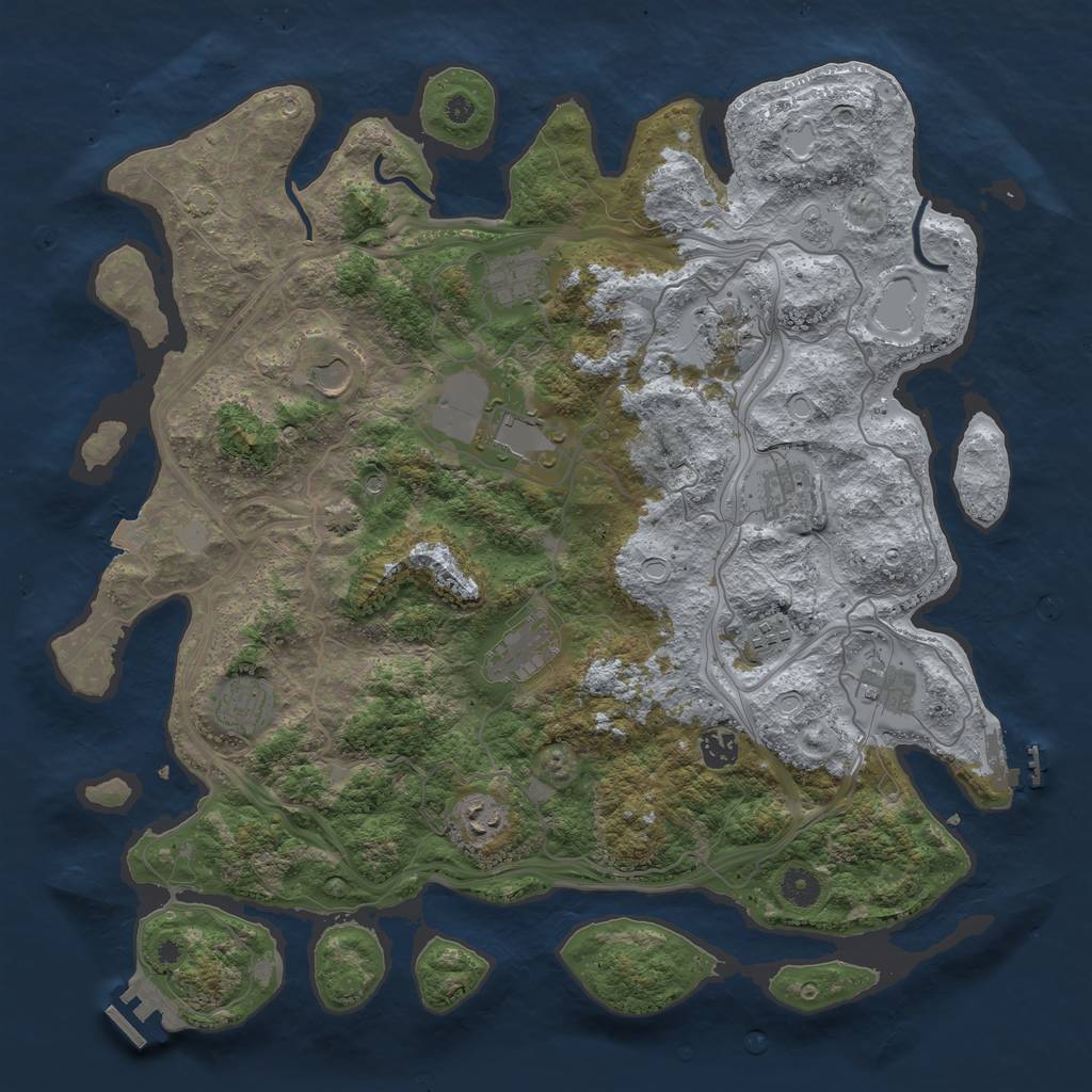 Rust Map: Procedural Map, Size: 4250, Seed: 353769524, 19 Monuments