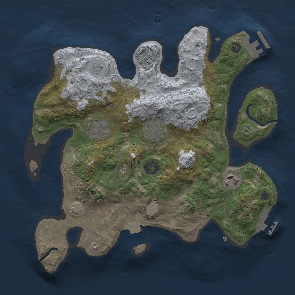 Rust Map: Procedural Map, Size: 3000, Seed: 8653709, 12 Monuments
