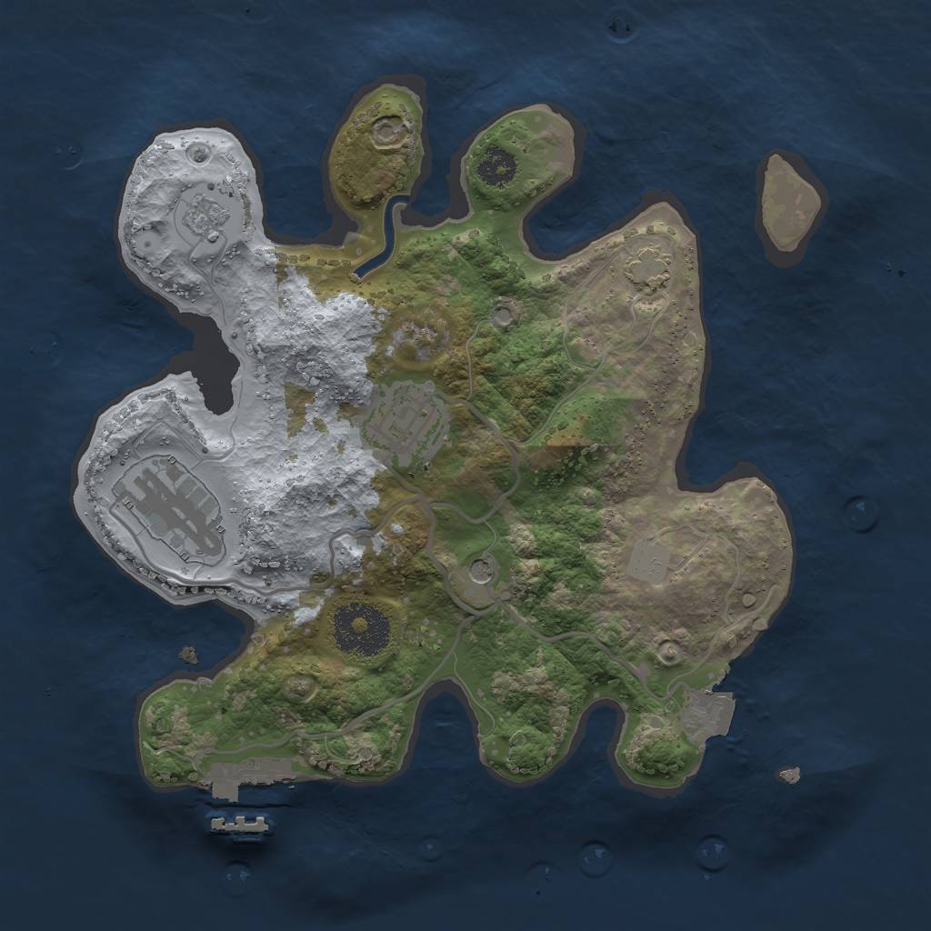 Rust Map: Procedural Map, Size: 2500, Seed: 4992, 9 Monuments