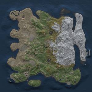 Thumbnail Rust Map: Procedural Map, Size: 3500, Seed: 1149089107, 18 Monuments