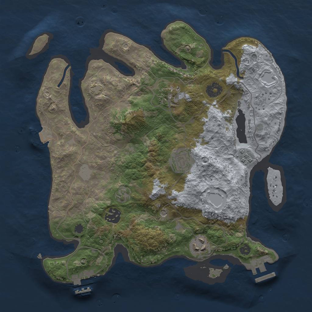 Rust Map: Procedural Map, Size: 3000, Seed: 471424994, 13 Monuments