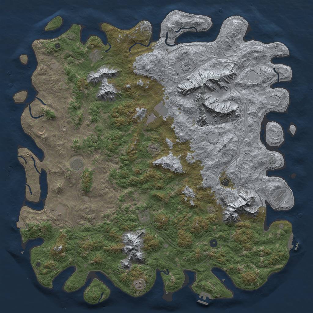 Rust Map: Procedural Map, Size: 6000, Seed: 37485968, 19 Monuments