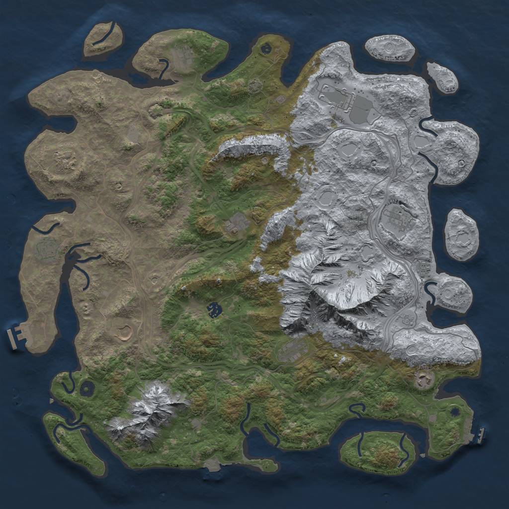 Rust Map: Procedural Map, Size: 5000, Seed: 424273531, 19 Monuments