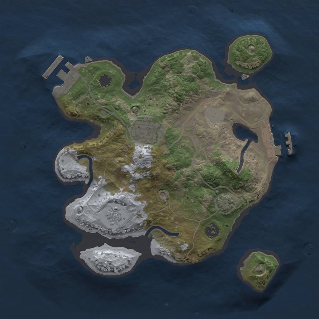 Rust Map: Procedural Map, Size: 2300, Seed: 808166738, 8 Monuments