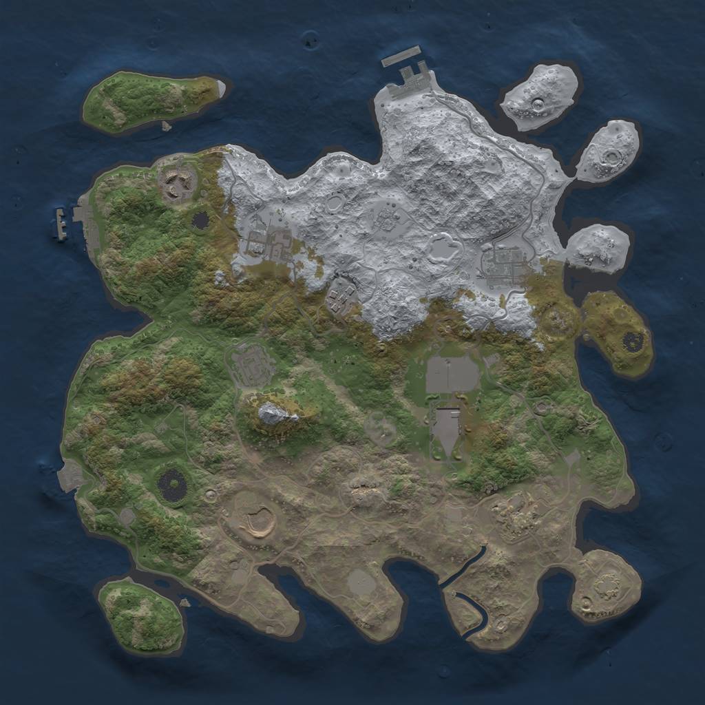 Rust Map: Procedural Map, Size: 3500, Seed: 322144678, 15 Monuments