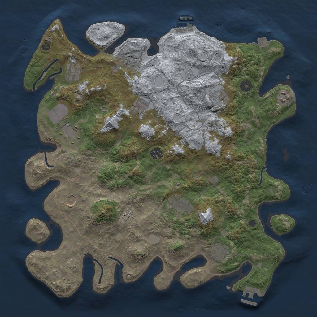 Rust Map: Procedural Map, Size: 4000, Seed: 276459172, 18 Monuments