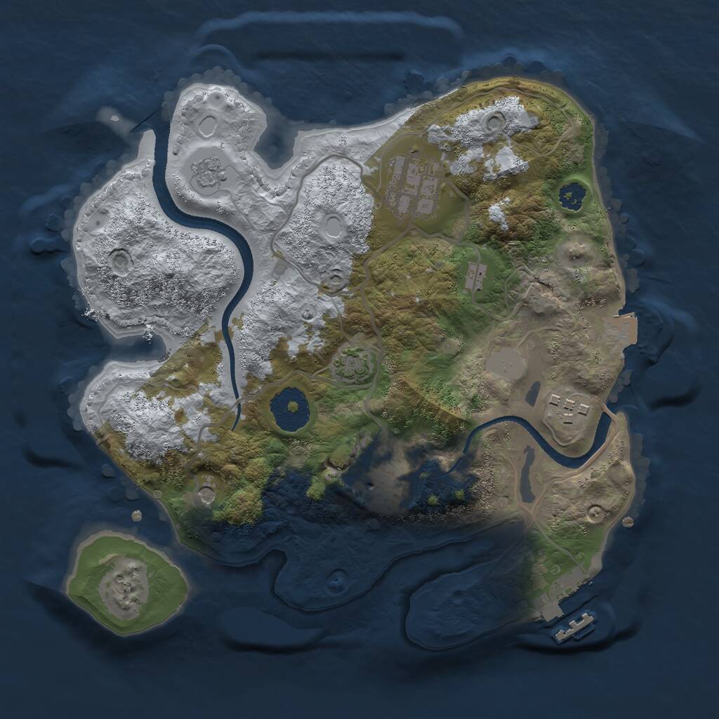 Rust Map: Procedural Map, Size: 2650, Seed: 1814888198, 8 Monuments