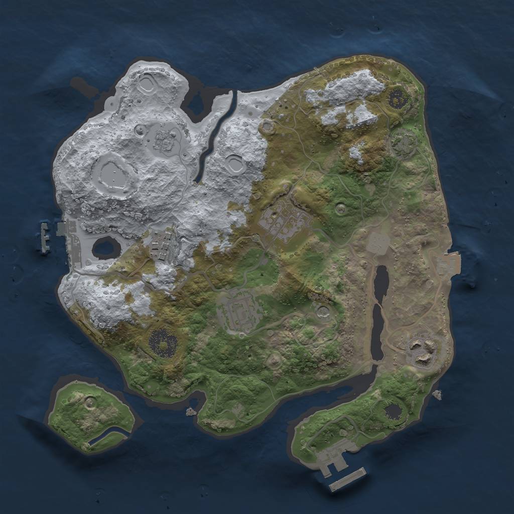 Rust Map: Procedural Map, Size: 2650, Seed: 1814888198, 12 Monuments