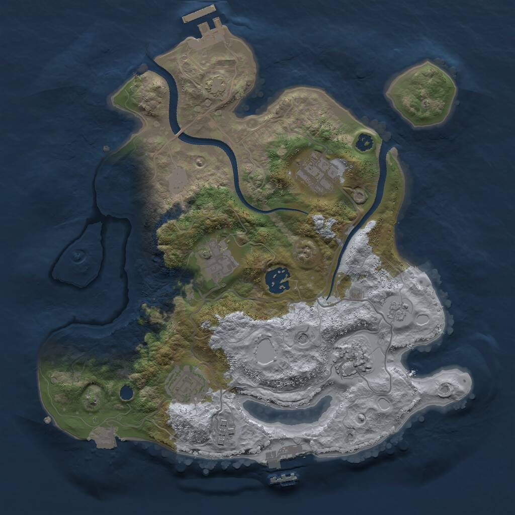 Rust Map: Procedural Map, Size: 3000, Seed: 29638972, 12 Monuments